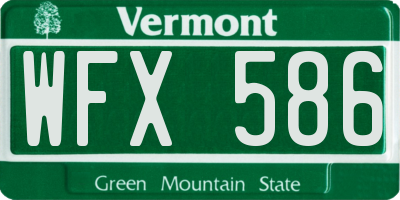 VT license plate WFX586