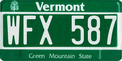 VT license plate WFX587