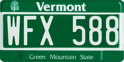 VT license plate WFX588
