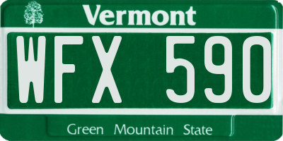VT license plate WFX590