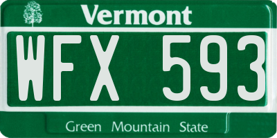 VT license plate WFX593