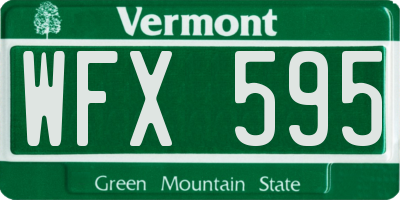 VT license plate WFX595