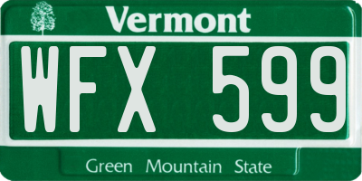 VT license plate WFX599