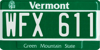VT license plate WFX611