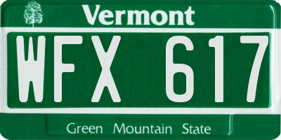 VT license plate WFX617