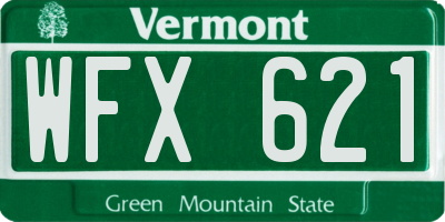 VT license plate WFX621