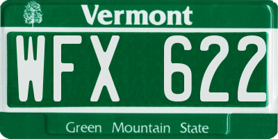 VT license plate WFX622