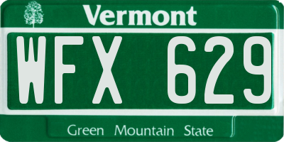 VT license plate WFX629