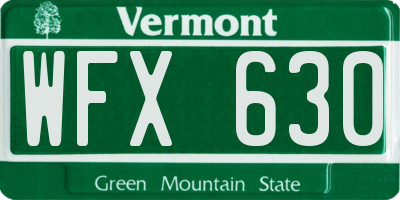 VT license plate WFX630