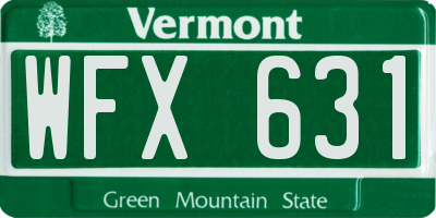 VT license plate WFX631