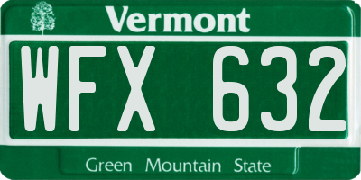 VT license plate WFX632