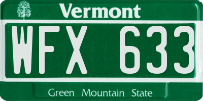 VT license plate WFX633