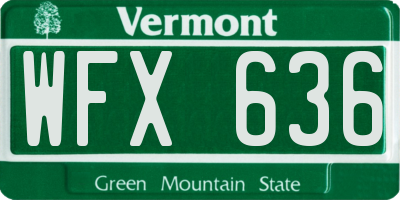 VT license plate WFX636