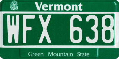 VT license plate WFX638