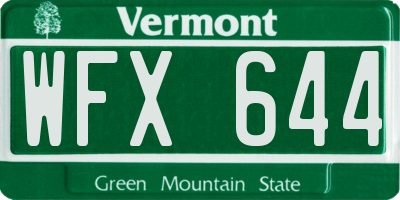 VT license plate WFX644