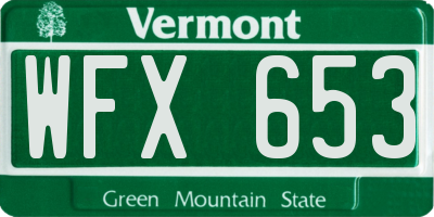 VT license plate WFX653