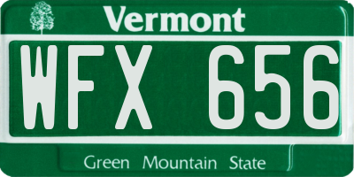 VT license plate WFX656