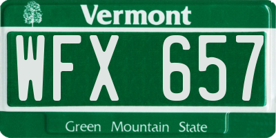 VT license plate WFX657