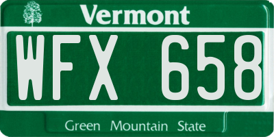 VT license plate WFX658