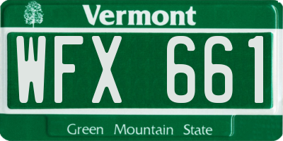 VT license plate WFX661