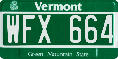 VT license plate WFX664