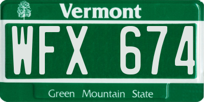 VT license plate WFX674