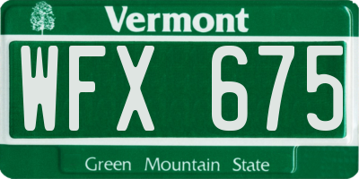 VT license plate WFX675