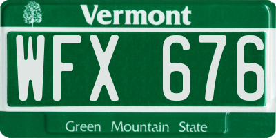 VT license plate WFX676