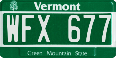 VT license plate WFX677