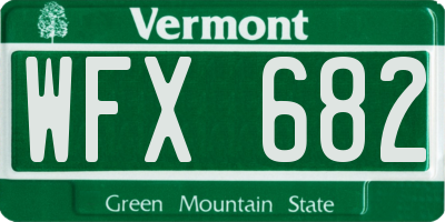 VT license plate WFX682
