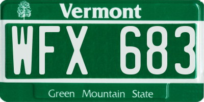 VT license plate WFX683