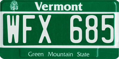 VT license plate WFX685