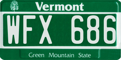 VT license plate WFX686