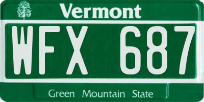 VT license plate WFX687