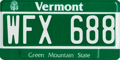VT license plate WFX688