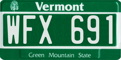 VT license plate WFX691