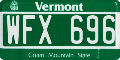VT license plate WFX696