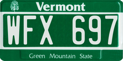 VT license plate WFX697