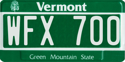 VT license plate WFX700