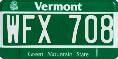 VT license plate WFX708