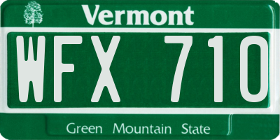 VT license plate WFX710