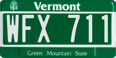 VT license plate WFX711
