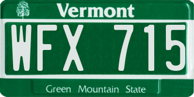 VT license plate WFX715