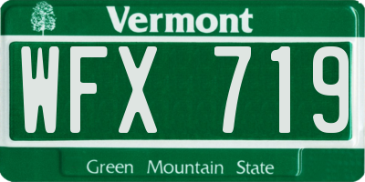 VT license plate WFX719