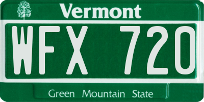 VT license plate WFX720
