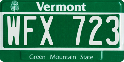 VT license plate WFX723