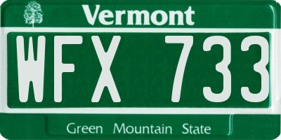 VT license plate WFX733
