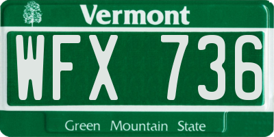VT license plate WFX736