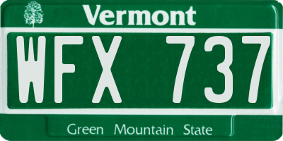 VT license plate WFX737
