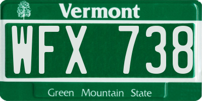 VT license plate WFX738